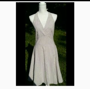 Isaac Mizrahi Pinstriped Halter Dress sz 6